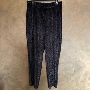 Icone Simons Retro High Rise Pleated Glitter Velvet Trousers